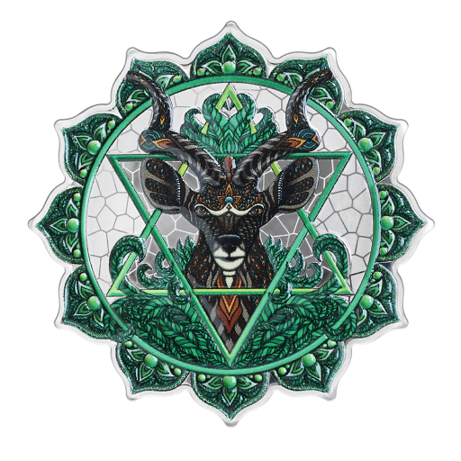 Phil Lewis Seven Chakras – 2 oz Silver Antelope of the 4th Chakra Coin